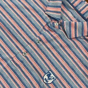 Johnnie-O Conan Short-Sleeve Performance Polo Blue Stripe Medium Golf Croasdaile